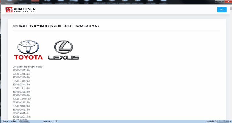 PCMTuner Update: Toyota and Lexus VR file