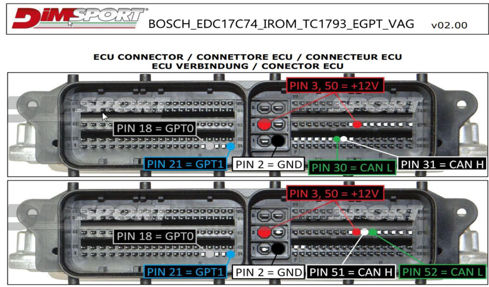 PCMTuner EDC17C74 Bench Pinouts 3