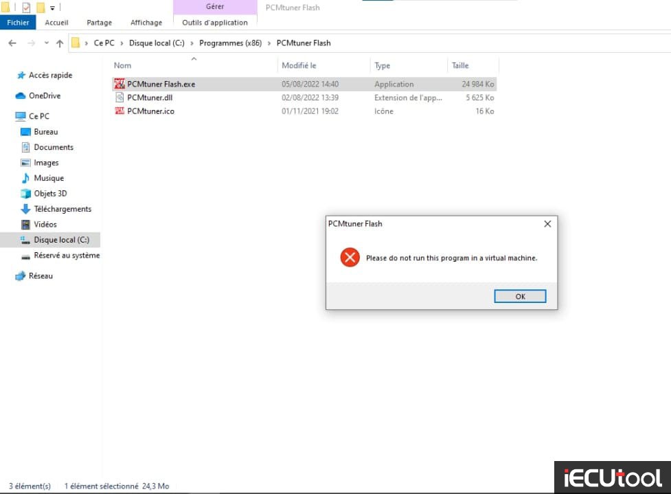 Fix PCMTuner Flash Error Do Not Run in Virtual Machine 3