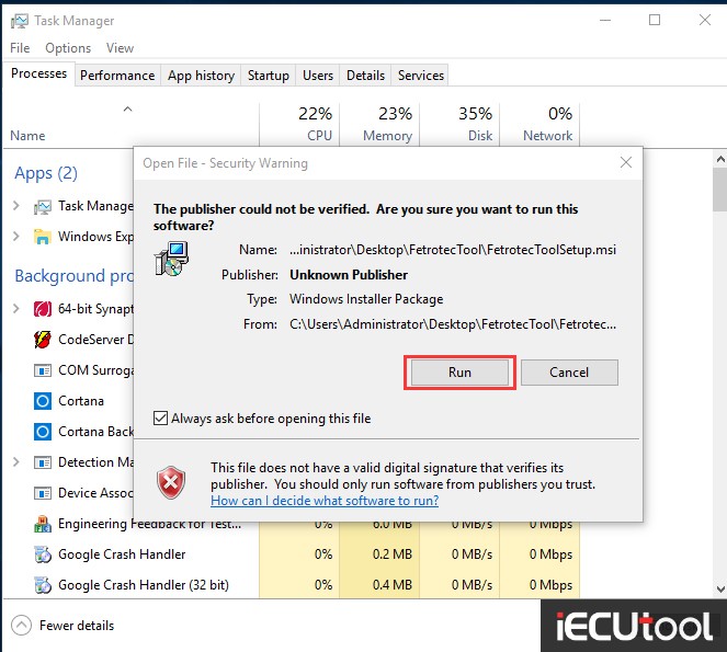 Fetrotech Tool Problem with Windows Installer Package Solution 6