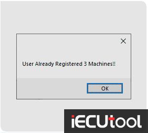Error user already registered 3 machines.