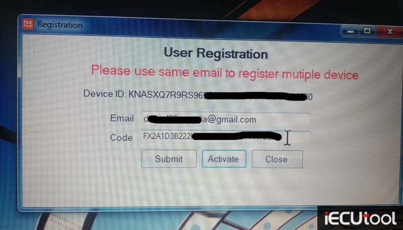 use same email to register multiple device