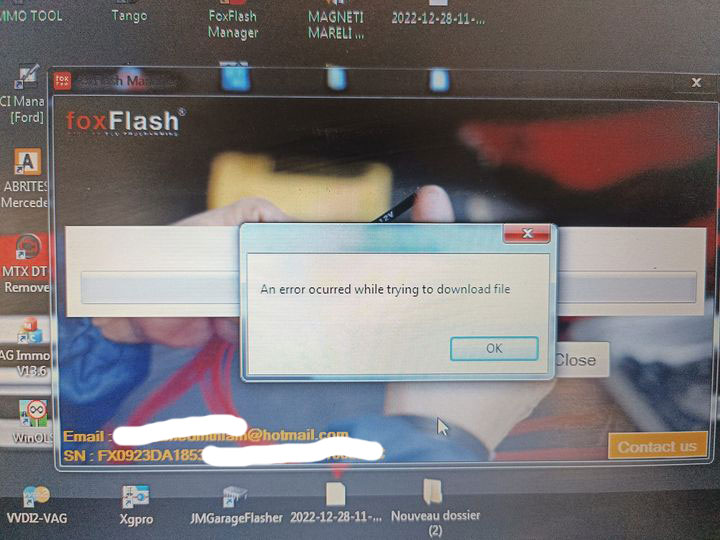foxflash error occurred when download file